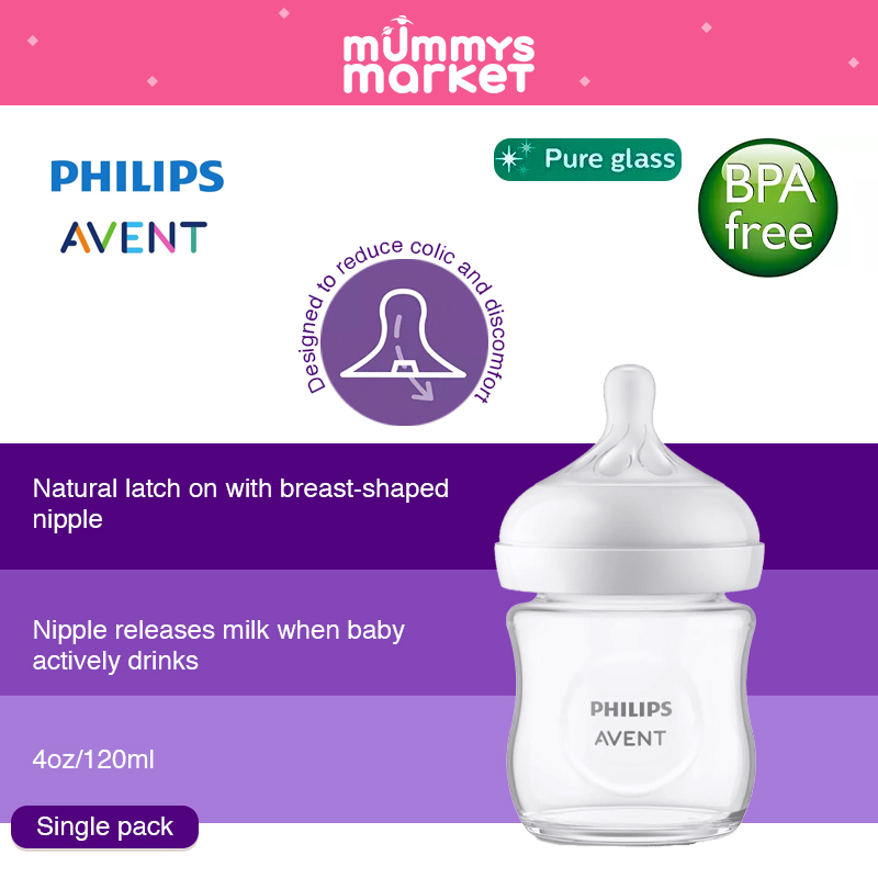 Philips Avent Natural Response 120ml Glass Bottle (Single Pack)(SCY930/01)